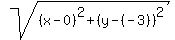 sqrt%28%28x-0%29%5E2%2B%28y-%28-3%29%29%5E2%29