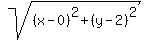 sqrt%28%28x-0%29%5E2%2B%28y-2%29%5E2%29