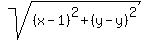 sqrt%28%28x-1%29%5E2%2B%28y-y%29%5E2%29