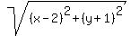 sqrt%28%28x-2%29%5E2%2B%28y%2B1%29%5E2%29