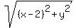 sqrt%28%28x-2%29%5E2%2By%5E2%29