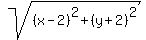 sqrt%28%28x-2%29%5E2+%2B+%28y%2B2%29%5E2%29