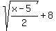 sqrt%28%28x-5%29%2F2%29%2B8