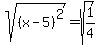 sqrt%28%28x-5%29%5E2%29=sqrt%281%2F4%29