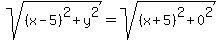 sqrt%28%28x-5%29%5E2%2By%5E2%29=sqrt%28%28x%2B5%29%5E2%2B0%5E2%29