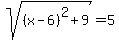 sqrt%28%28x-6%29%5E2%2B9%29=5