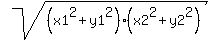 sqrt%28%28x1%5E2%2By1%5E2%29%28x2%5E2%2By2%5E2%29%29