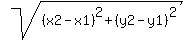 sqrt%28%28x2-x1%29%5E2+%2B+%28y2-y1%29%5E2%29