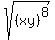 sqrt%28%28xy%29%5E8%29