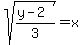 sqrt%28%28y-2%29%2F3%29=x