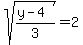 sqrt%28%28y-4%29%2F3%29+=+2