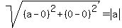 sqrt%28+%28a-0%29%5E2%2B+%280-0%29%5E2%29+=+abs%28a%29