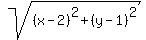 sqrt%28+%28x-2%29%5E2+%2B+%28y-1%29%5E2%29
