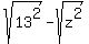 sqrt%28+13%5E2%29-sqrt%28+z%5E2%29