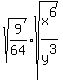 sqrt%28+9%2F64%29+%2A+sqrt%28+x%5E6%2Fy%5E3+%29+
