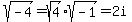 sqrt%28-4%29+=+sqrt%284%29%2Asqrt%28-1%29+=+2i