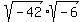 sqrt%28-42%29%2Asqrt%28-6%29