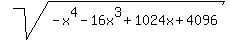 sqrt%28-x%5E4-16x%5E3%2B1024x%2B4096%29
