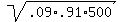 sqrt%28.09%2A.91%2A500%29