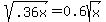 sqrt%28.36x%29=0.6sqrt%28x%29