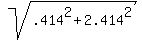 sqrt%28.414%5E2+%2B+2.414%5E2%29