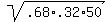 sqrt%28.68%2A.32%2A50%29