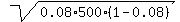 sqrt%280.08%2A500%2A%281-0.08%29%29