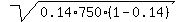 sqrt%280.14%2A750%2A%281-0.14%29%29
