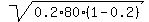 sqrt%280.2%2A80%2A%281-0.2%29%29