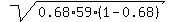 sqrt%280.68%2A59%2A%281-0.68%29%29