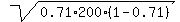 sqrt%280.71%2A200%2A%281-0.71%29%29