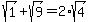 sqrt%281%29%2Bsqrt%289%29=2%2Asqrt%284%29