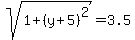 sqrt%281%2B%28y%2B5%29%5E2%29=3.5