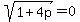 sqrt%281%2B4p%29=0