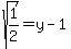 sqrt%281%2F2%29=y-1