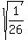 sqrt%281%2F26%29