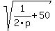 sqrt%281%2F2p%2B50%29