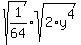 sqrt%281%2F64%29%2Asqrt%282%2Ay%5E4%29
