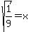 sqrt%281%2F9%29=x