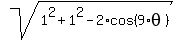 sqrt%281%5E2+%2B+1%5E2+-+2%2Acos%289%2Atheta%29%29