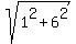 sqrt%281%5E2+%2B+6%5E2%29