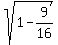 sqrt%281+-+9%2F16%29