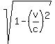 sqrt%281-%28v%2Fc%29%5E2%29