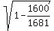 sqrt%281-1600%2F1681%29