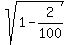 sqrt%281-2%2F100%29