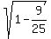 sqrt%281-9%2F25%29%29