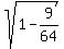 sqrt%281-9%2F64%29