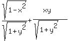 sqrt%281-x%5E2%29%2Fsqrt%281%2By%5E2%29%2B%28xy%5E%22%22%29%2F%28sqrt%281%2By%5E2%29%29