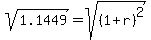 sqrt%281.1449%29=sqrt%28%281%2Br%29%5E2%29