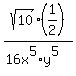 sqrt%2810%29%281%2F2%29%2F+%2816x%5E5%2Ay%5E5%29